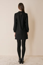 Wool dress with soft trim