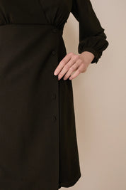 Fluid wrap-neck dress