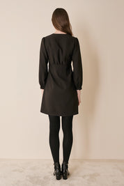 Fluid wrap-neck dress