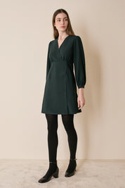 Fluid wrap-neck dress