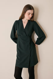 Fluid wrap-neck dress