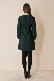 Fluid wrap-neck dress