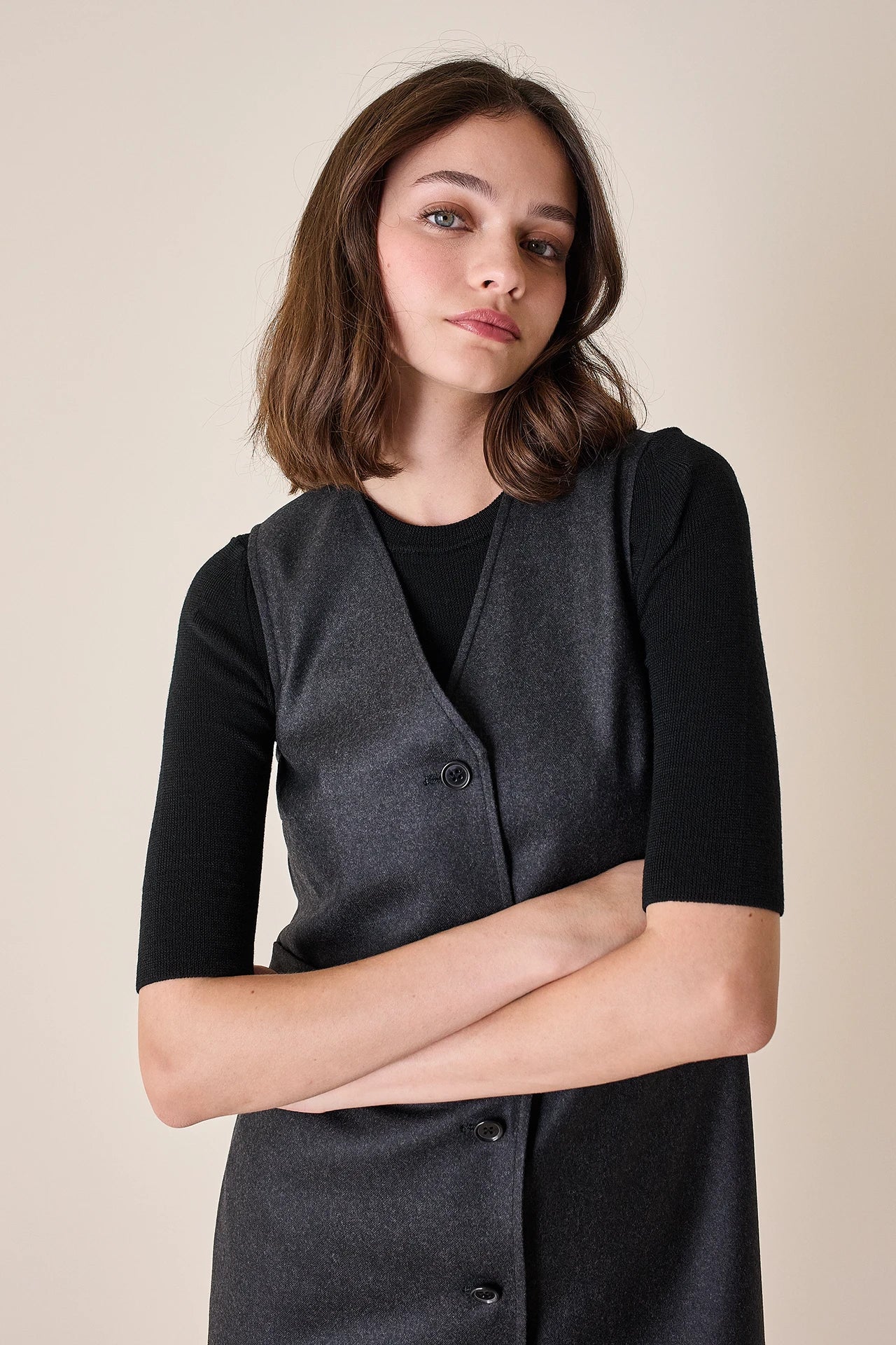 Wool waistcoat dress