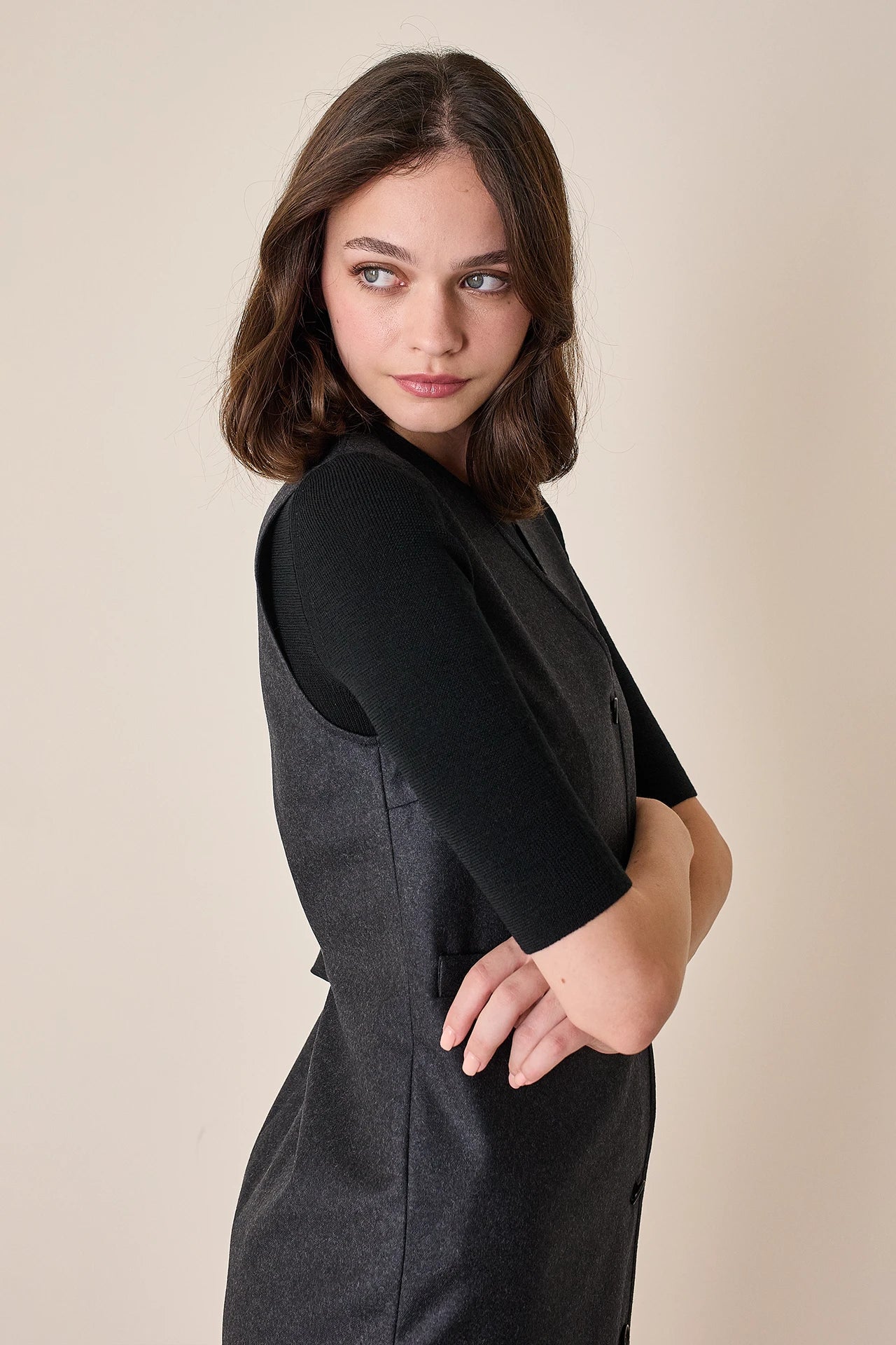 Wool waistcoat dress