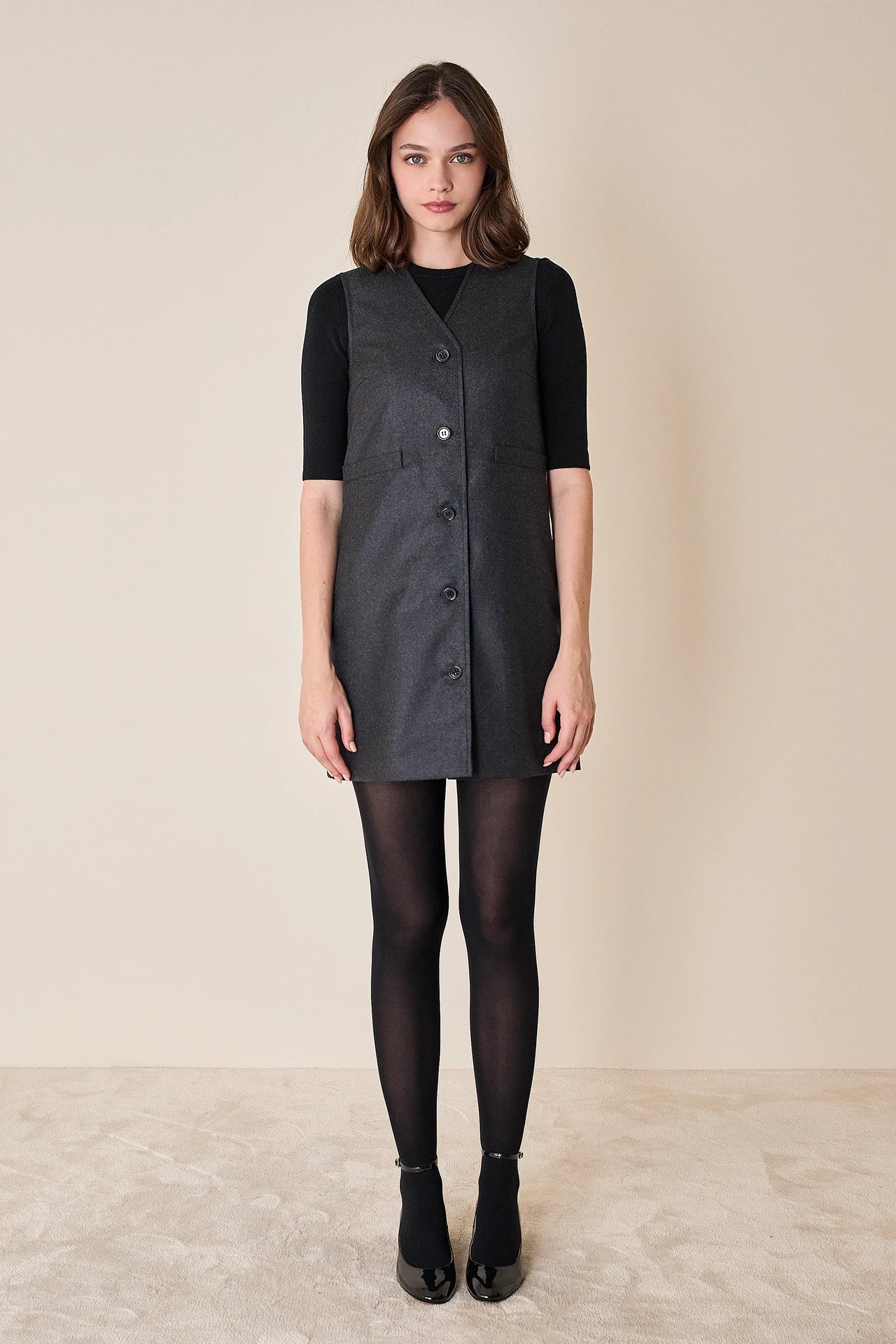 Wool waistcoat dress
