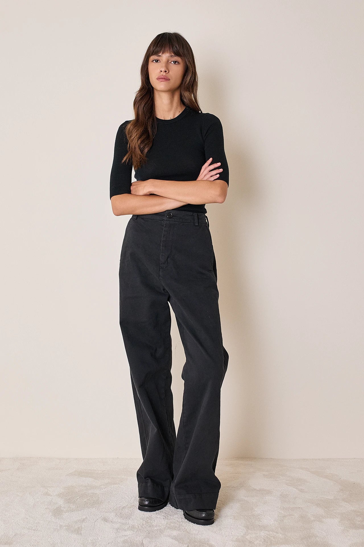 Pantaloni in gabardine di cotone