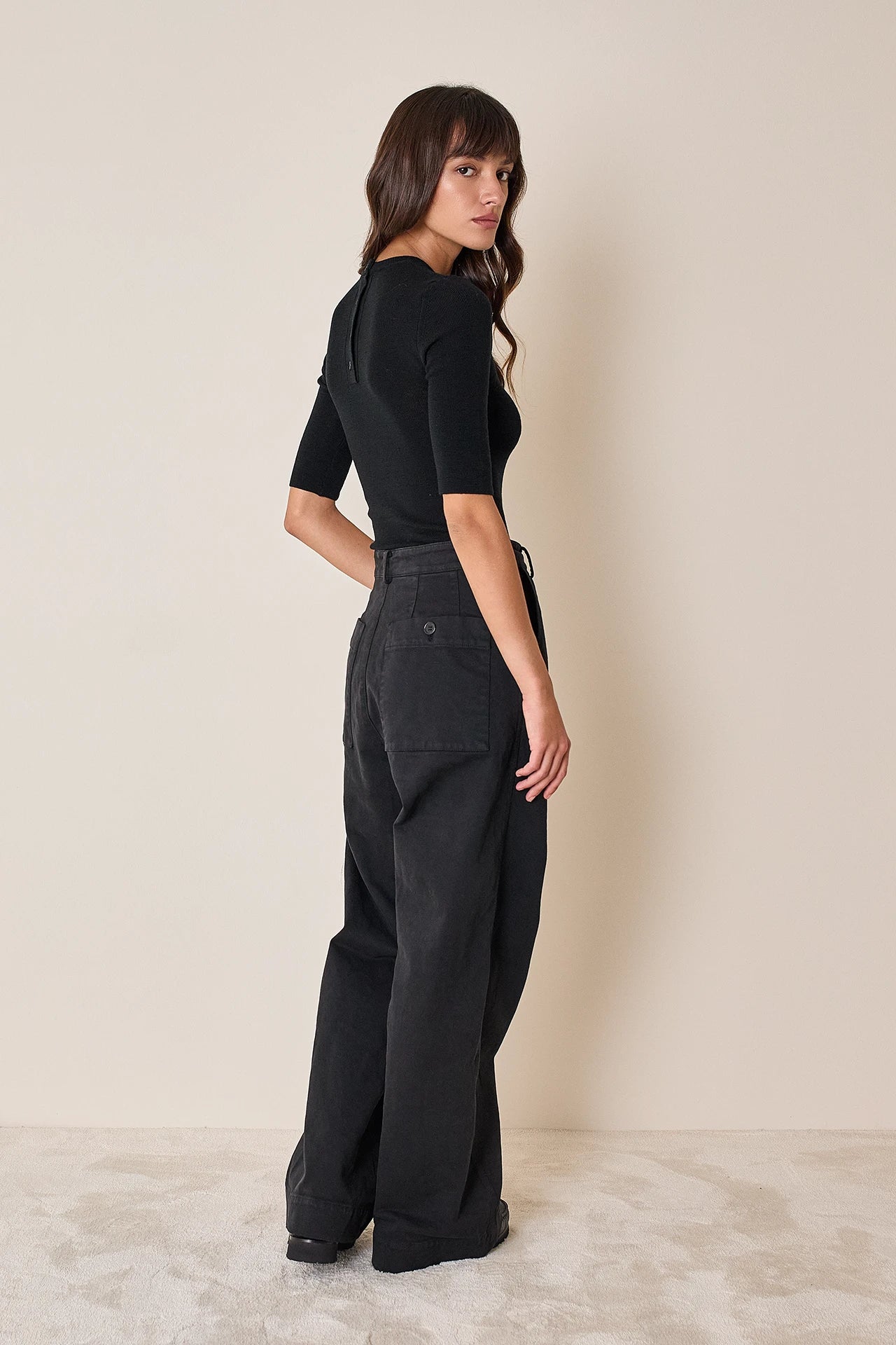 Pantaloni in gabardine di cotone