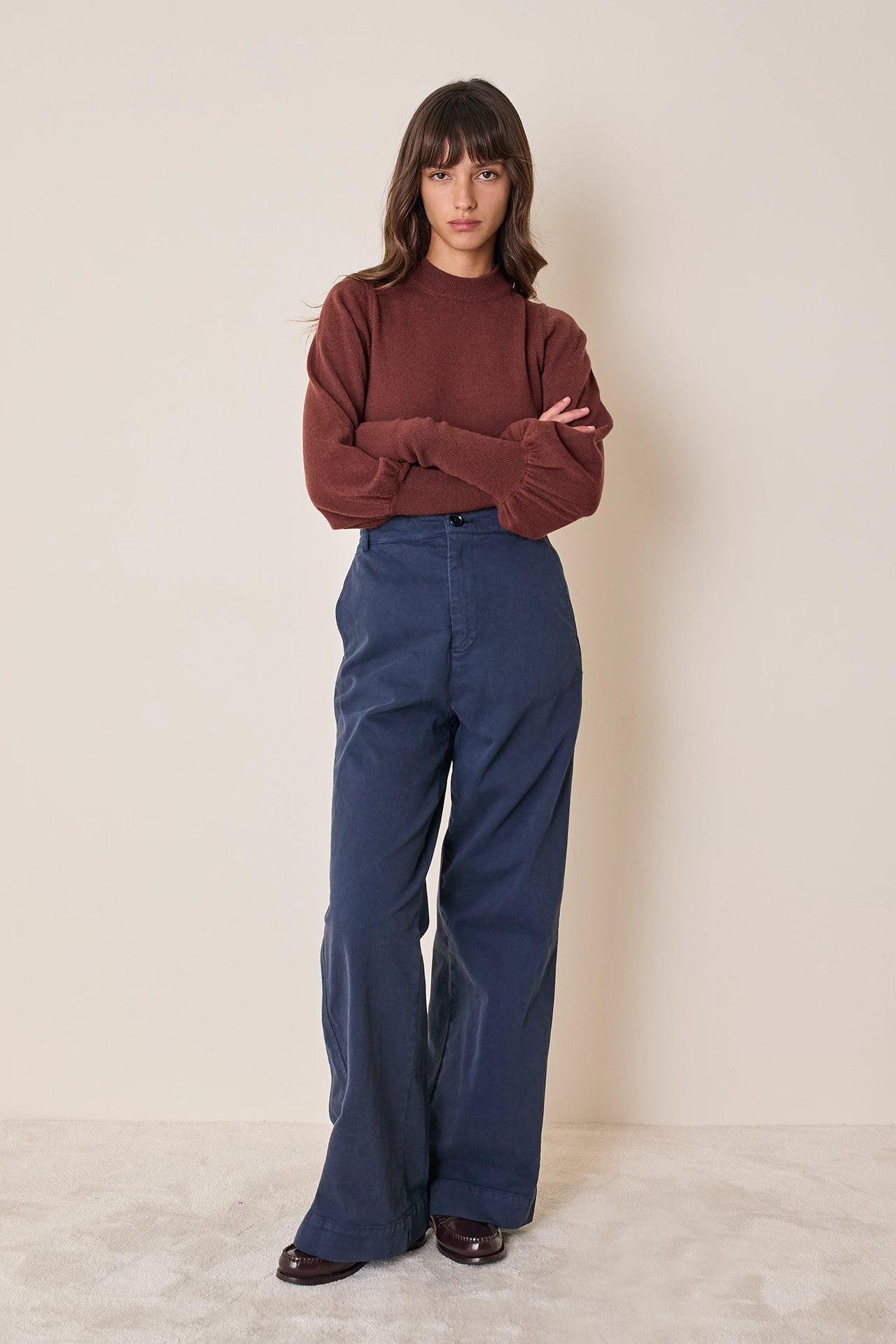 Pantaloni in gabardine di cotone