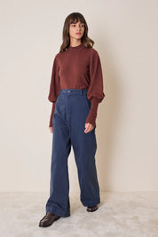 Pantaloni in gabardine di cotone