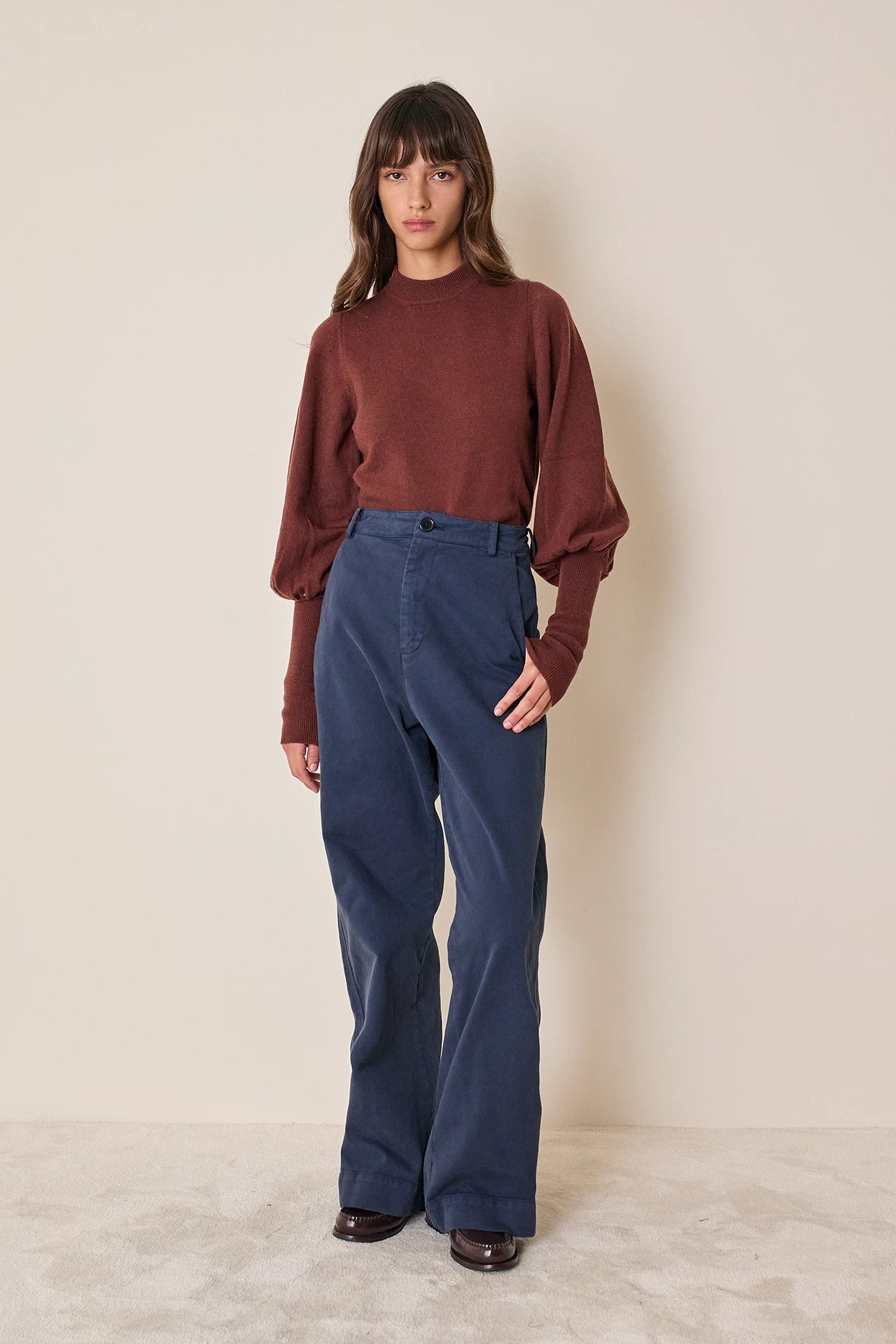 Pantaloni in gabardine di cotone