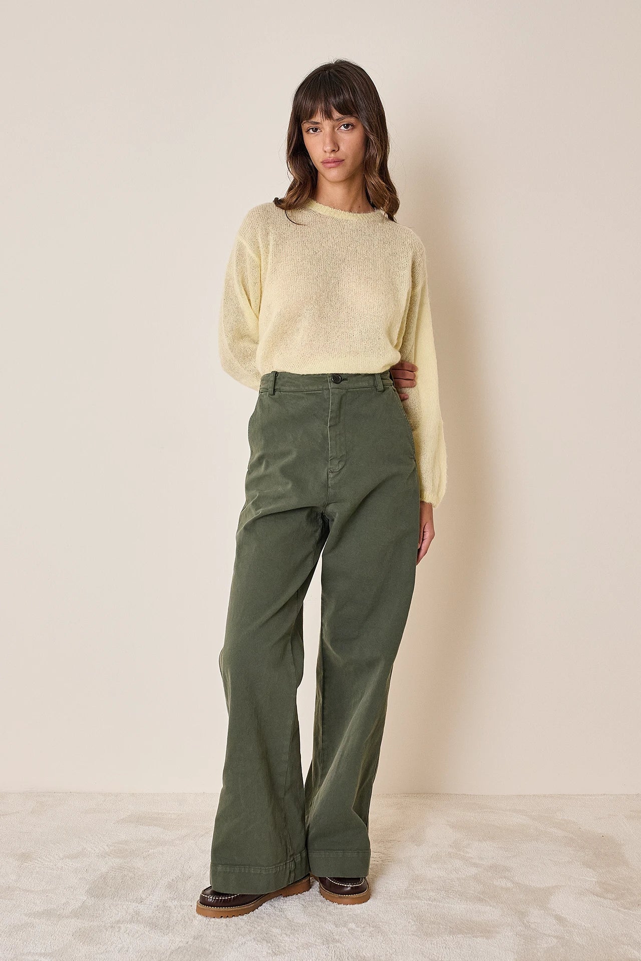 Pantaloni in gabardine di cotone