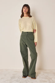Pantaloni in gabardine di cotone