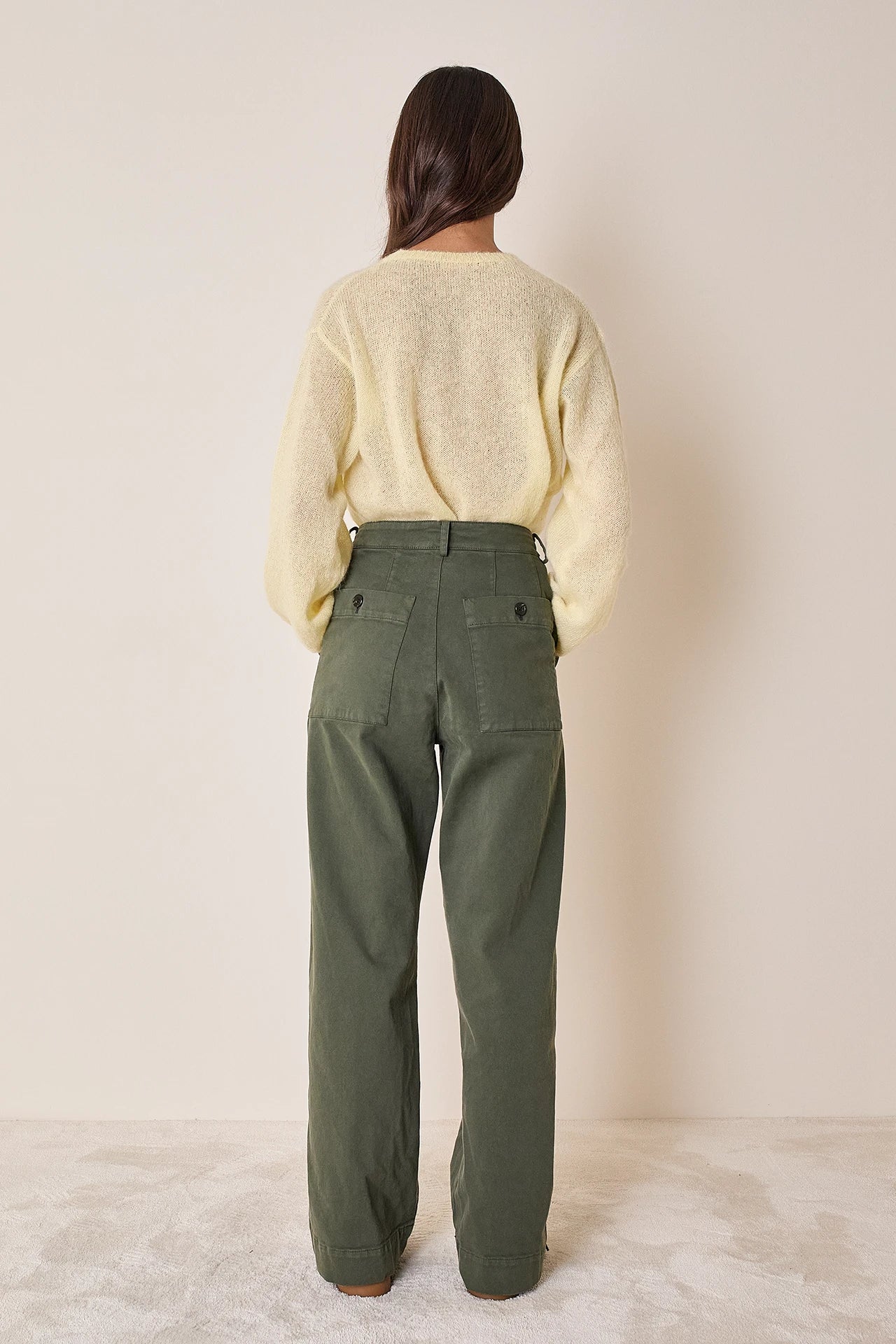 Pantaloni in gabardine di cotone