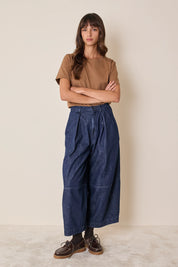 Denim balloon trousers