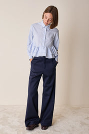 High-waisted virgin wool trousers
