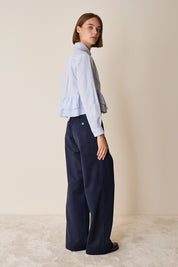 High-waisted virgin wool trousers