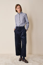 Pantaloni in velluto a coste con piega