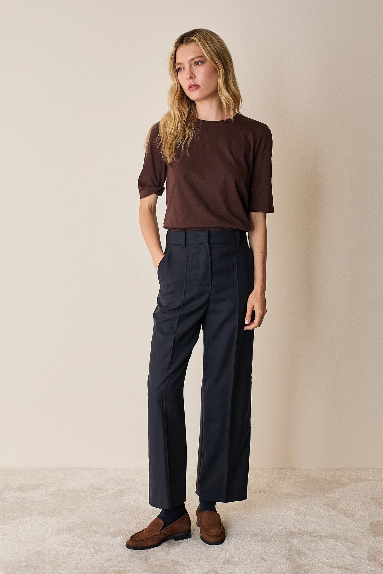 Pantaloni timeless in fresco lana
