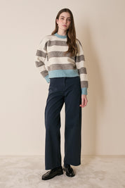 Pantaloni 5 tasche in gabardine stretch