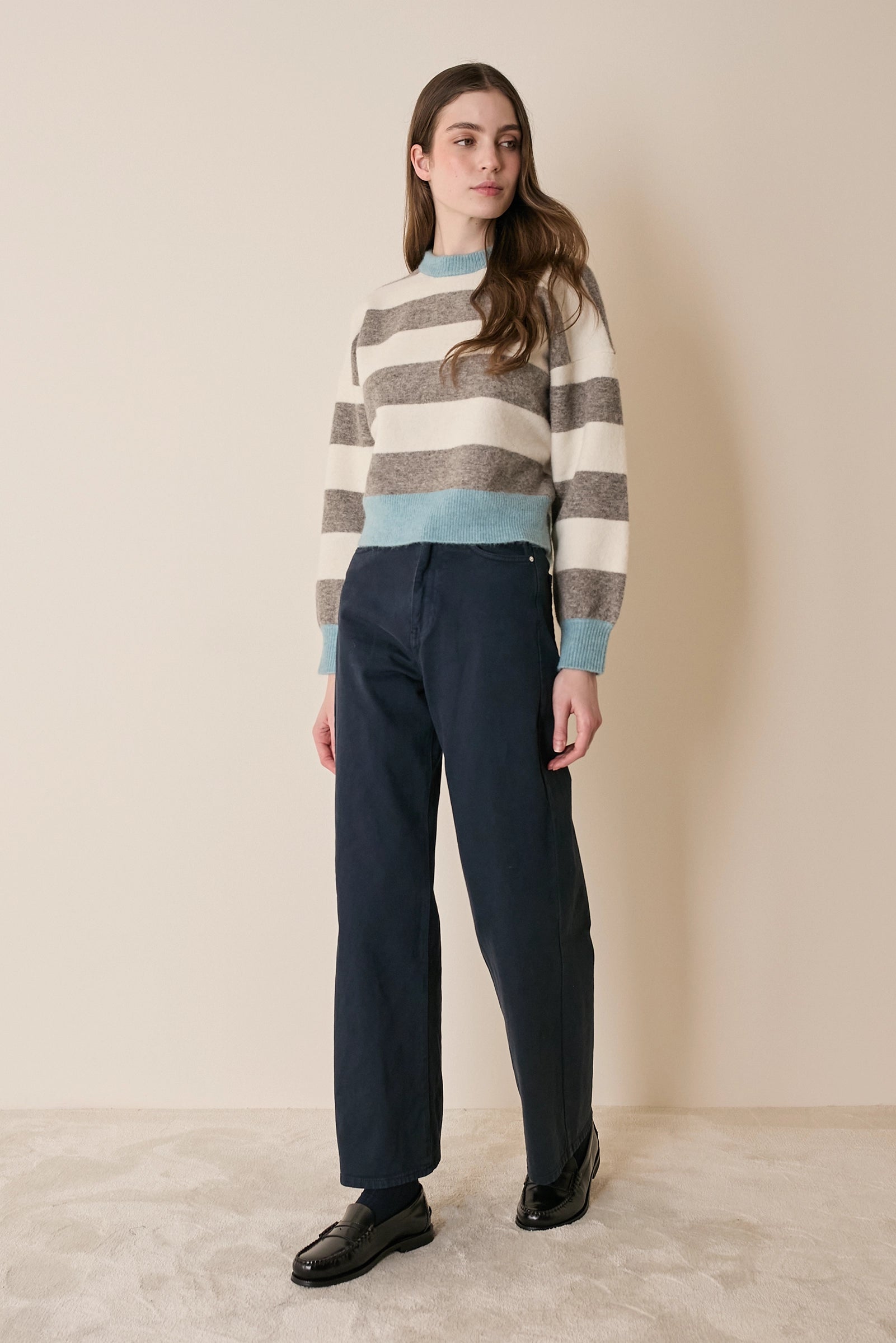 Pantaloni 5 tasche in gabardine stretch