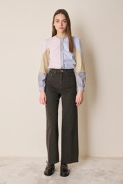 Pantaloni 5 tasche in gabardine stretch