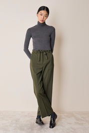 Pantaloni in lana con cintura