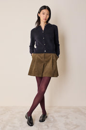 Pantaloncini in velluto a coste con pinces