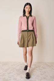 Pantaloni corti in cotone con pinces