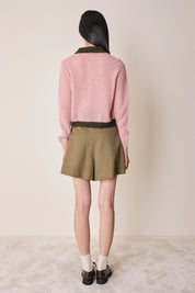 Pantaloni corti in cotone con pinces