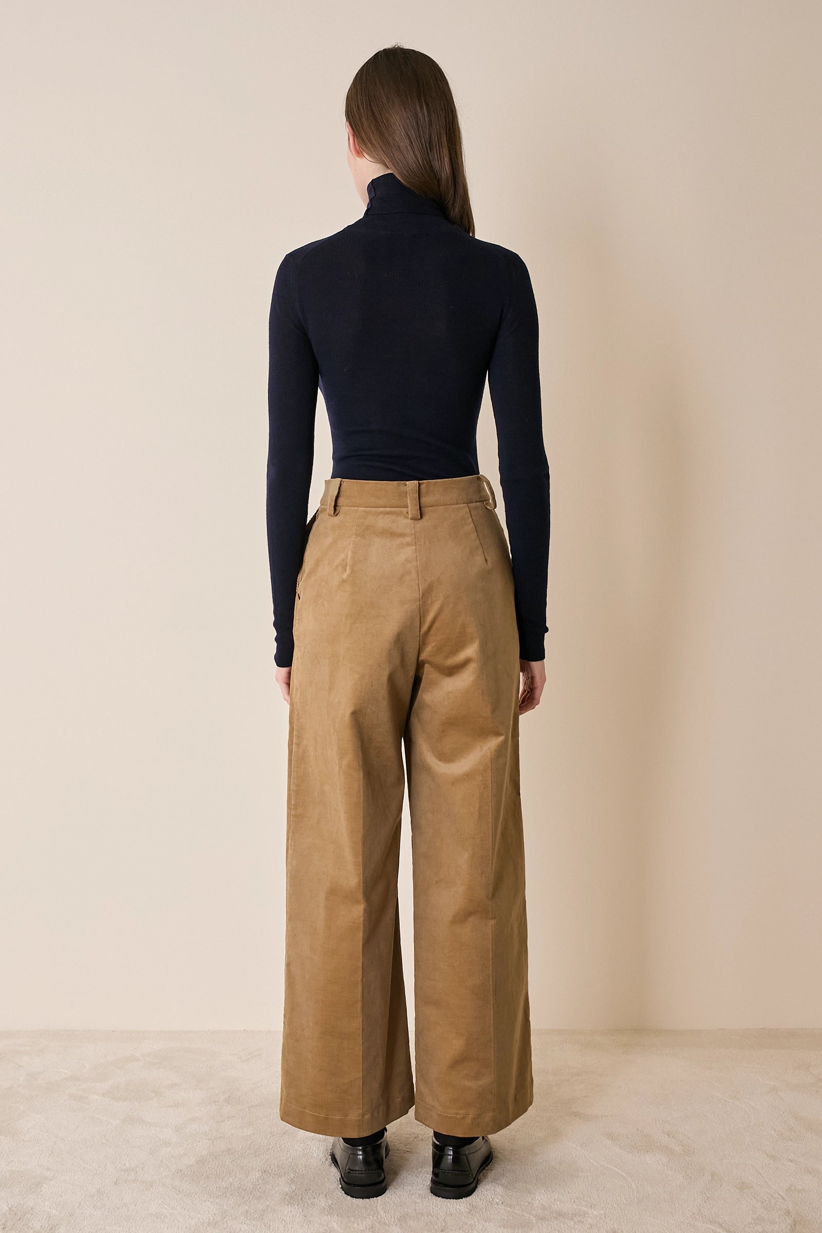 Pantaloni wide-leg in velluto a coste