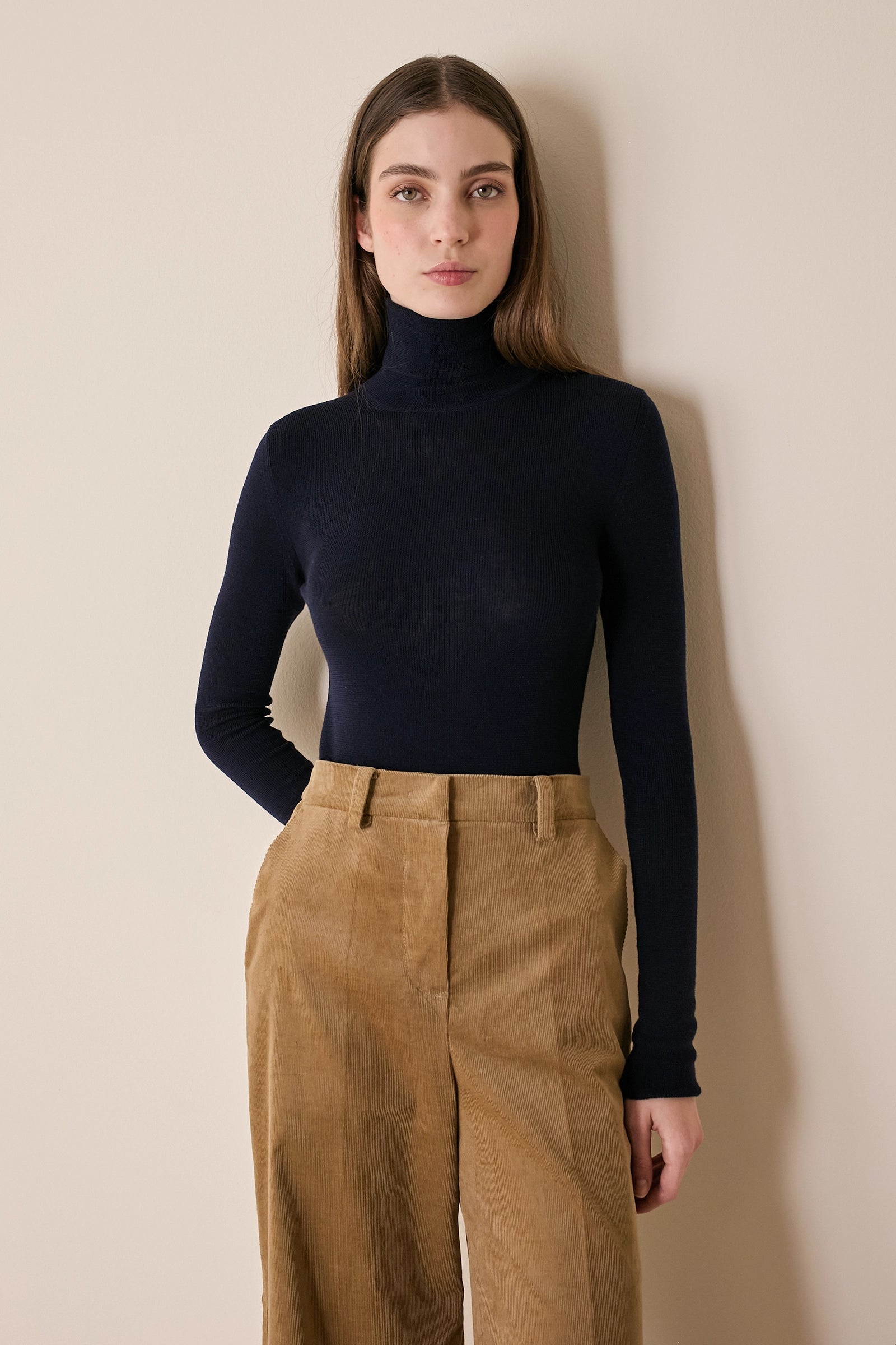 Pantaloni wide-leg in velluto a coste