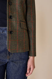 Houndstooth wool jacket