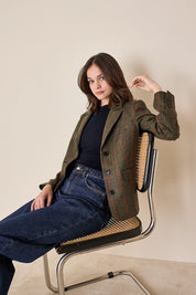 Houndstooth wool jacket
