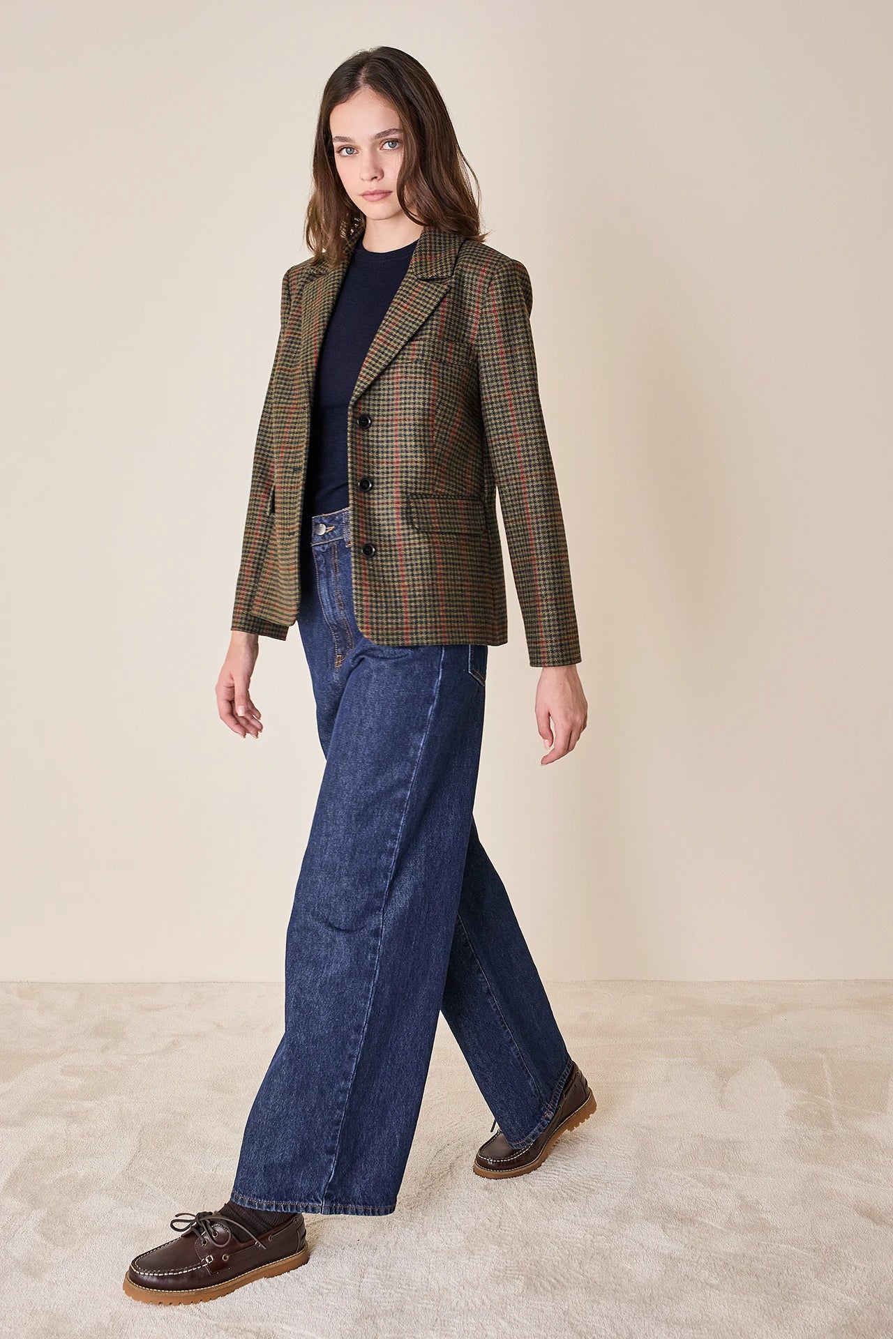 Houndstooth wool jacket