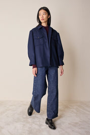 Giacca in lana con maniche a palloncino