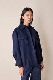 Giacca in lana con maniche a palloncino