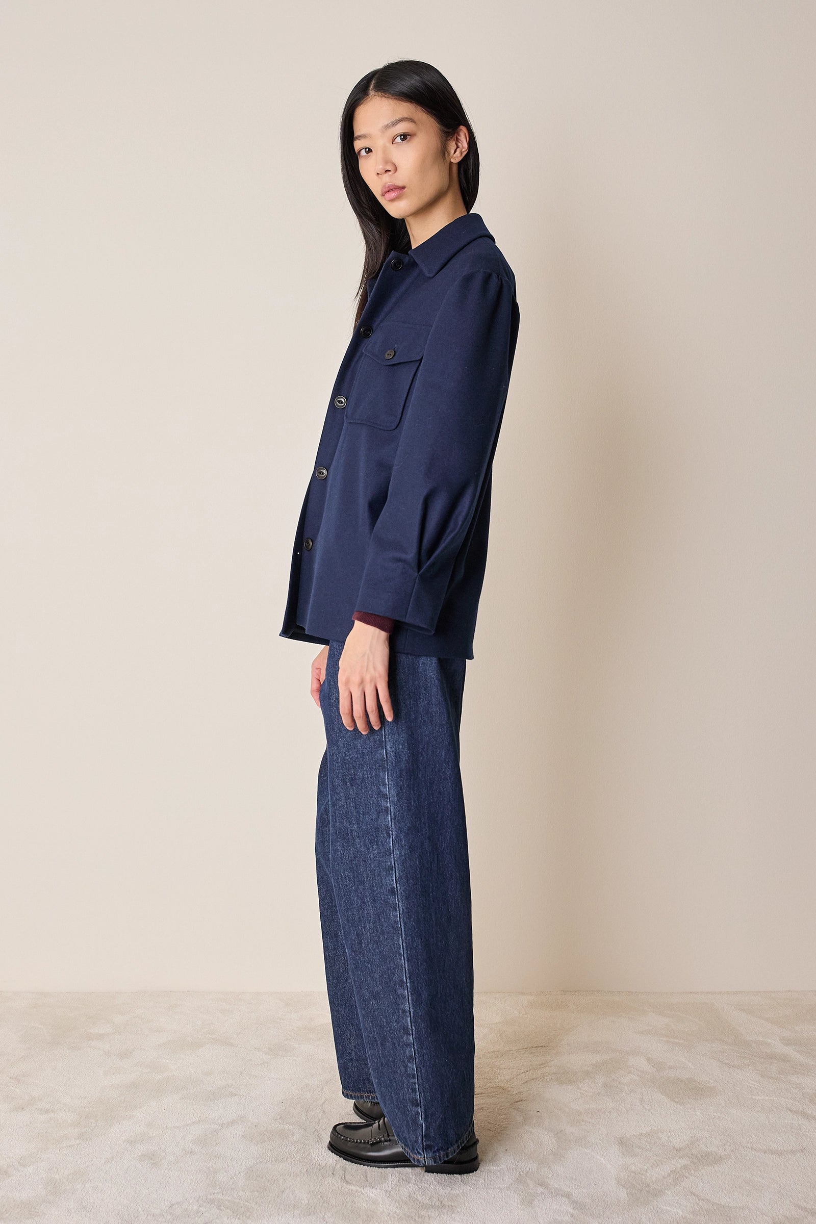 Giacca in lana con maniche a palloncino