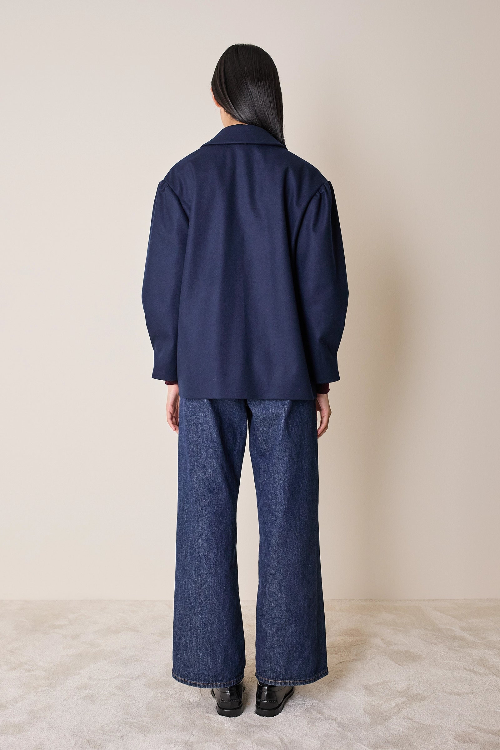 Giacca in lana con maniche a palloncino