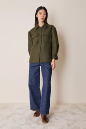 Giacca in lana con maniche a palloncino