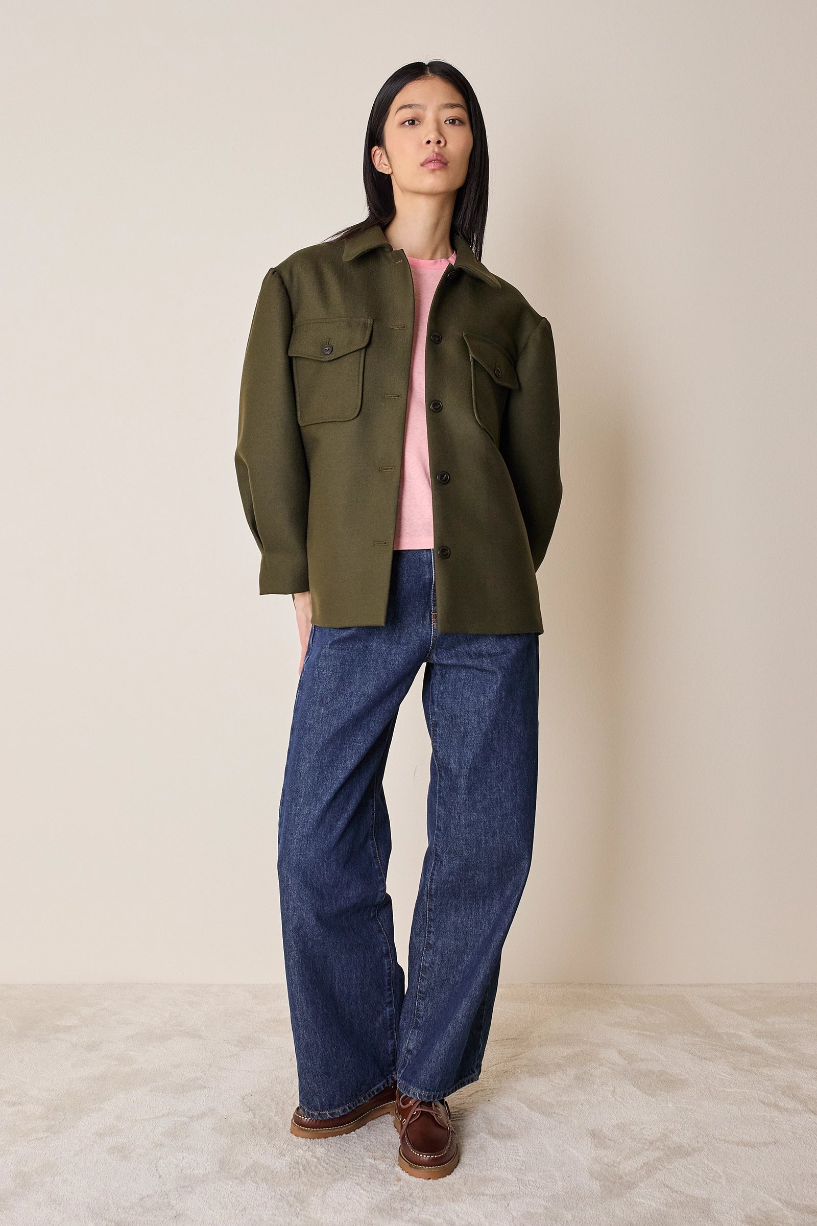 Giacca in lana con maniche a palloncino