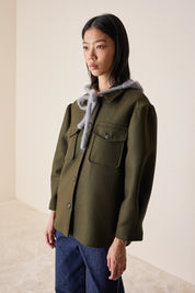 Giacca in lana con maniche a palloncino