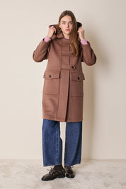 Wool and cashmere duffle coat