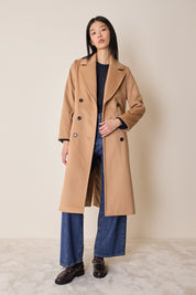 Cappotto lungo doppiopetto in lana e cashmere