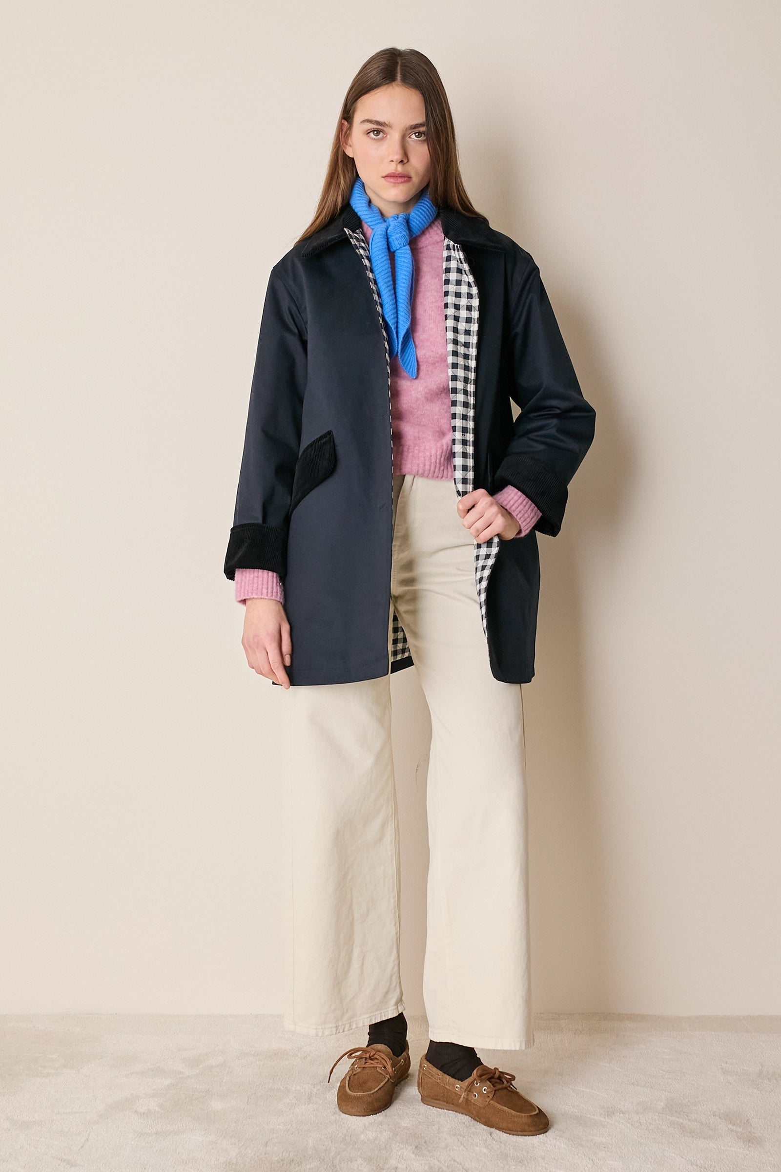 Giacca imbottita con colletto in velluto