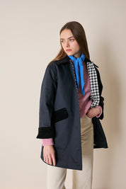 Giacca imbottita con colletto in velluto