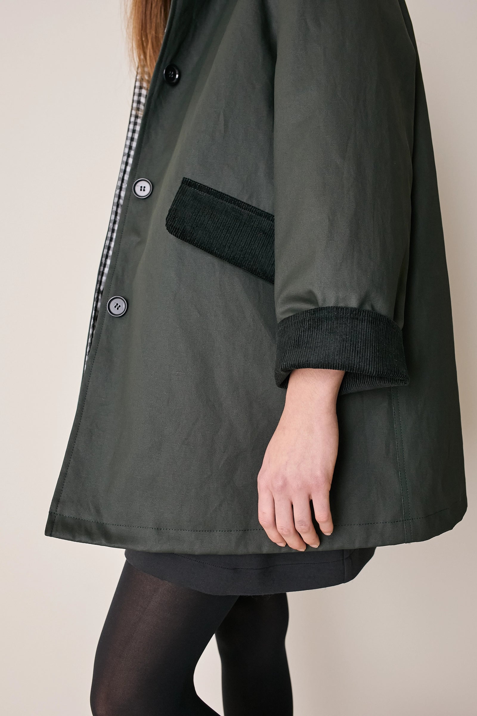 Giacca imbottita con colletto in velluto