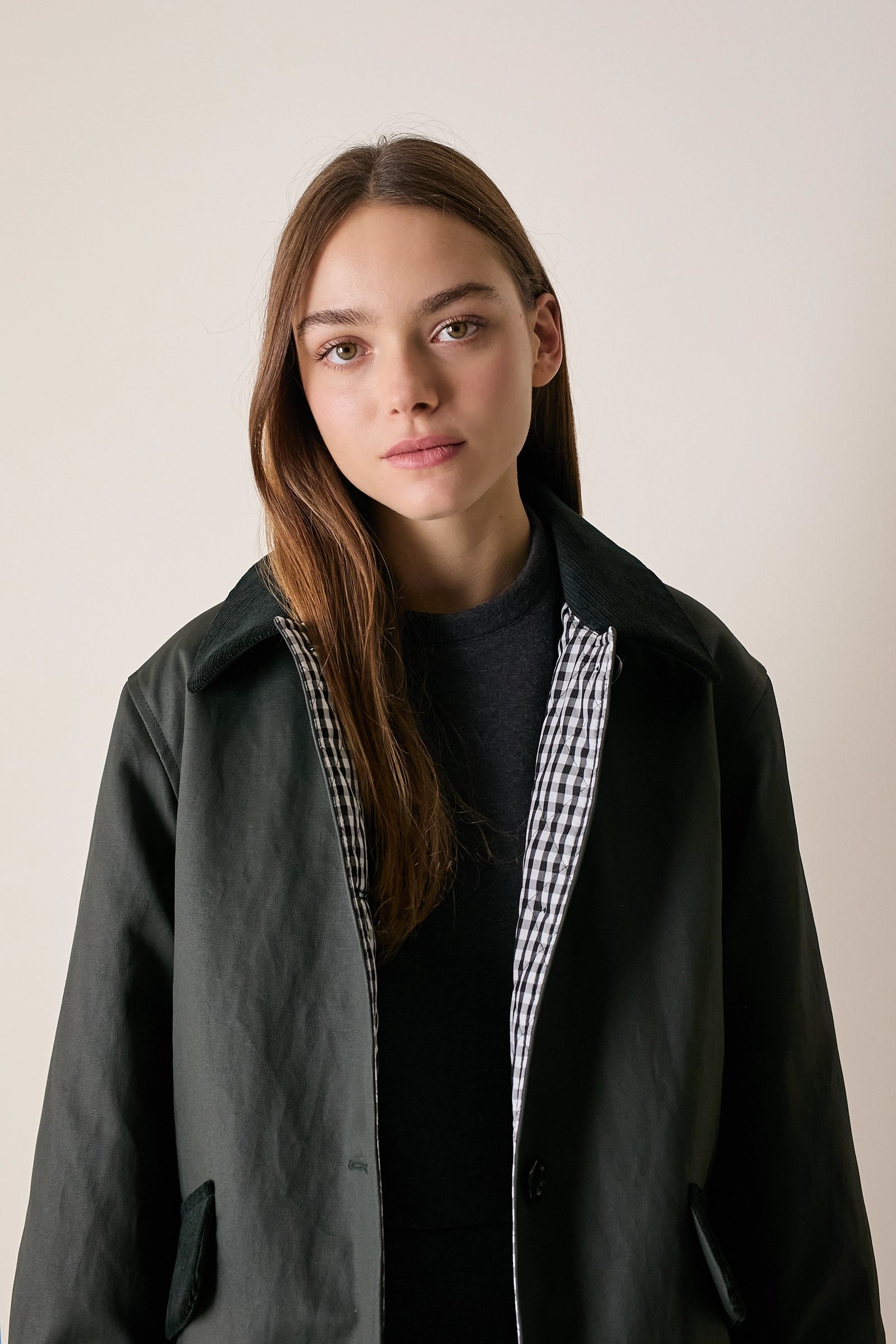 Giacca imbottita con colletto in velluto