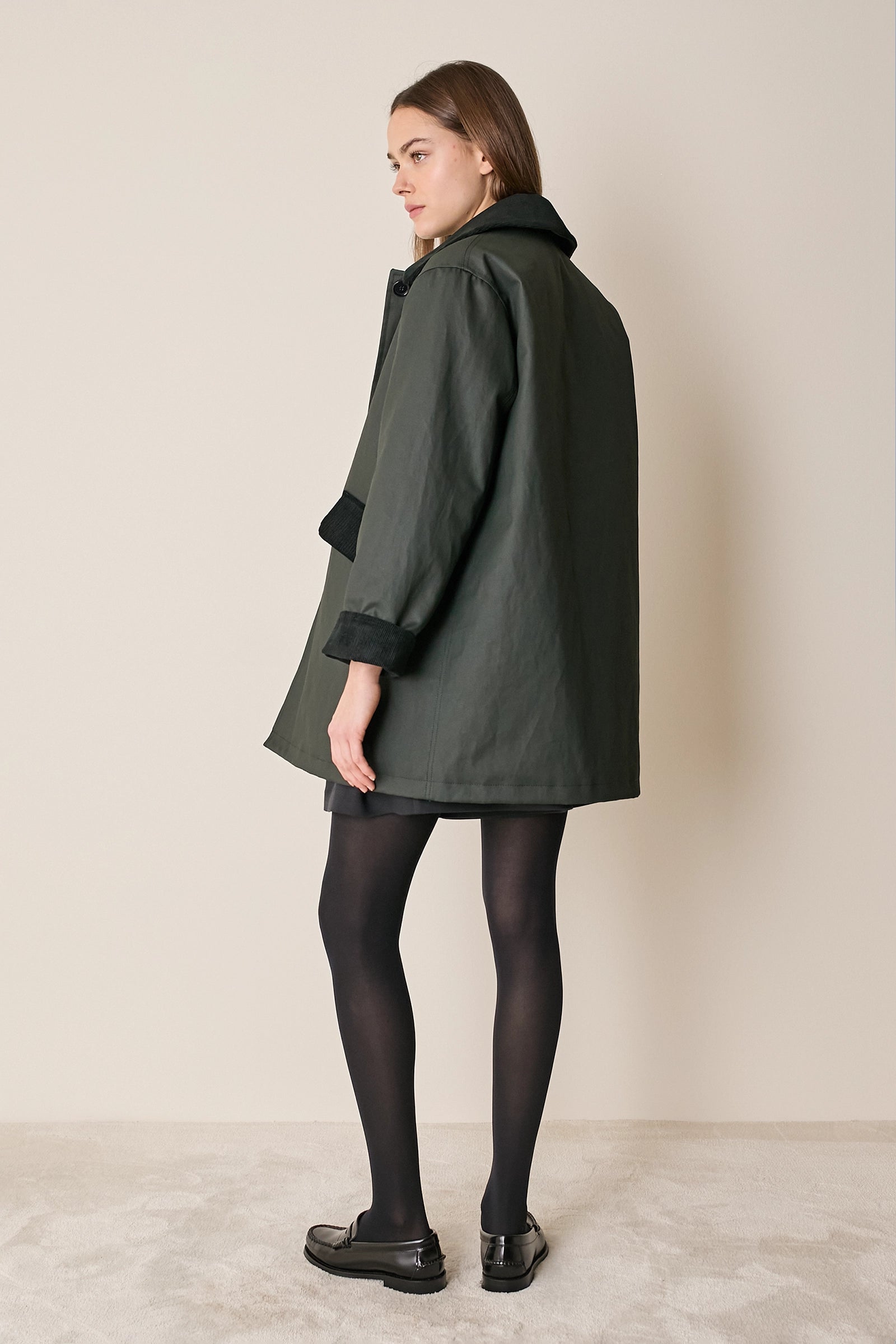 Giacca imbottita con colletto in velluto