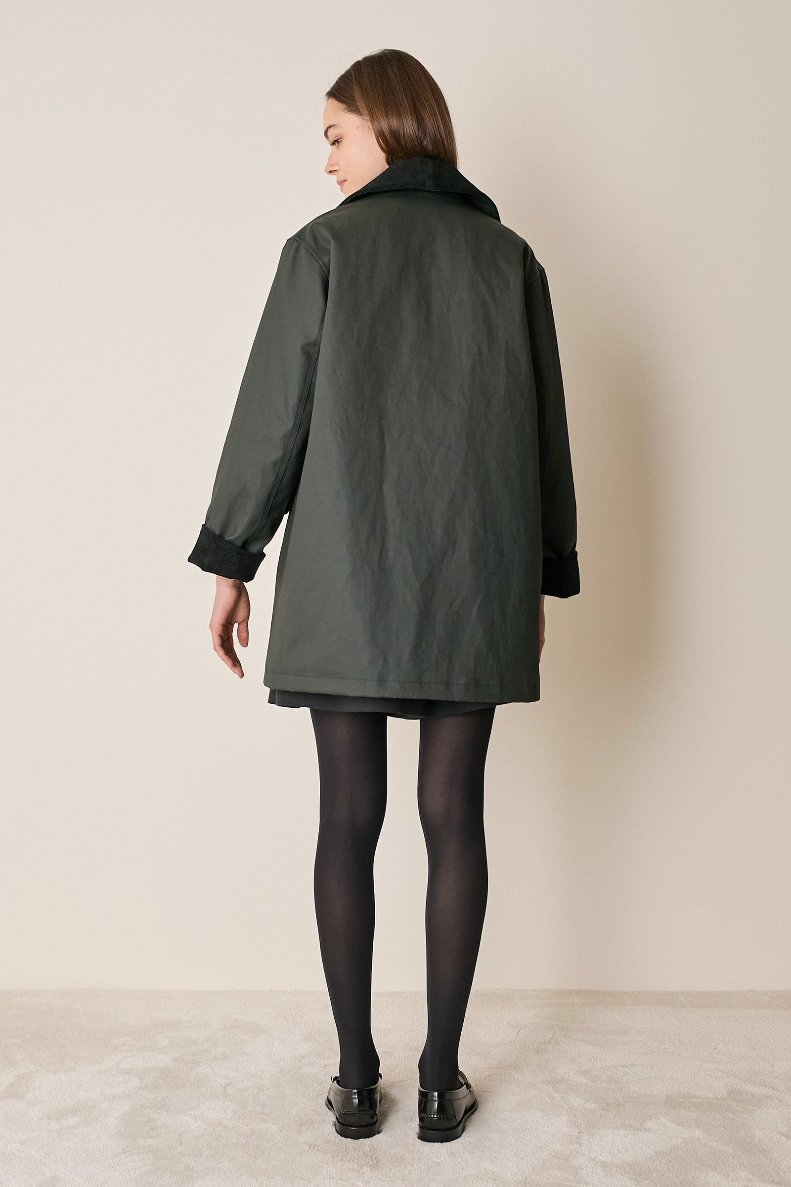 Giacca imbottita con colletto in velluto