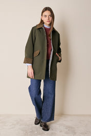 Giacca imbottita con colletto in velluto